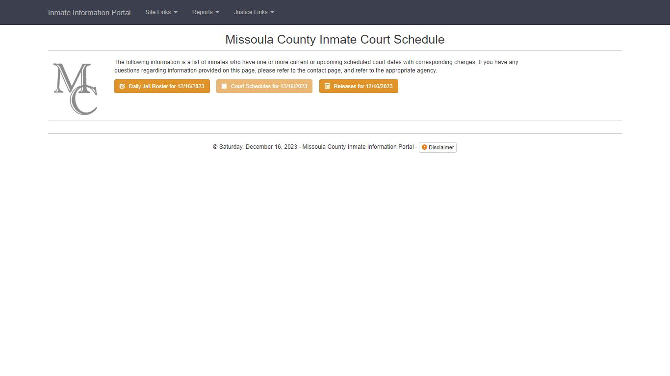 Missoula County Inmate Court Schedule